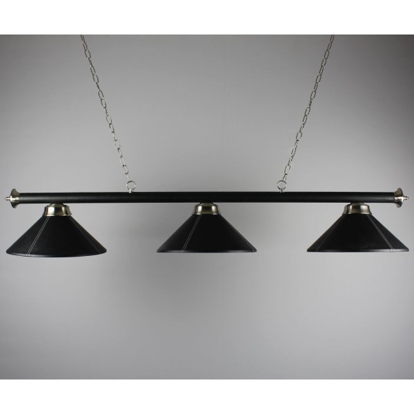 Luminaire pub 3 globes cuir noir