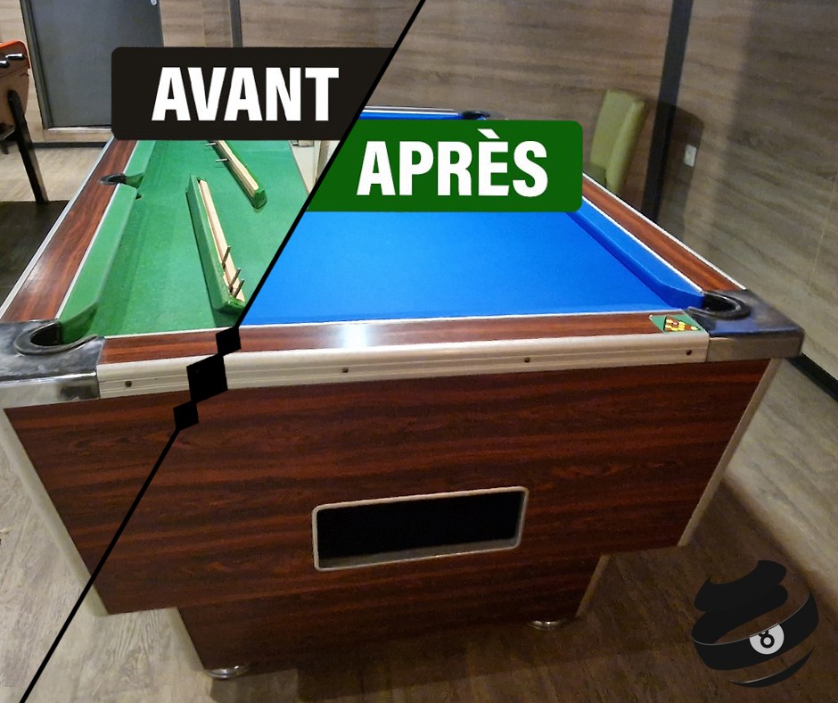 Rénovation complète d'un billard pour le bar Le Progrès à Lunéville en Meurthe et Moselle