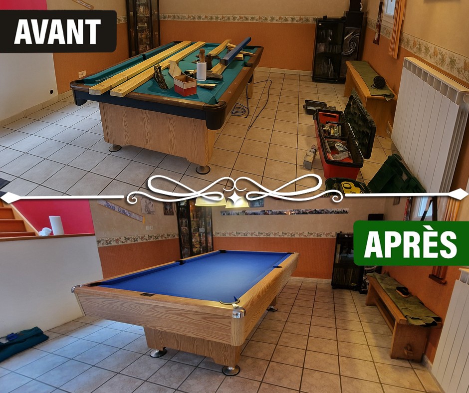Rénovation d'une table de billard pour un particulier