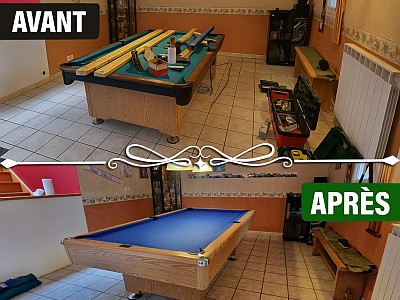 Rénovation d'une table de billard pour un particulier